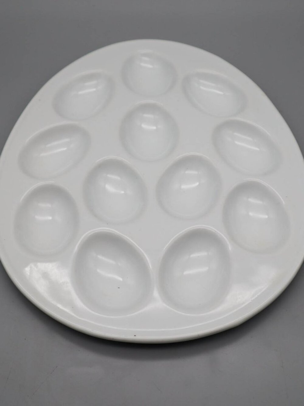 Macy's The Cellar White Ceramic Deviled Egg Serving Platter Plate Dish Holds 12
